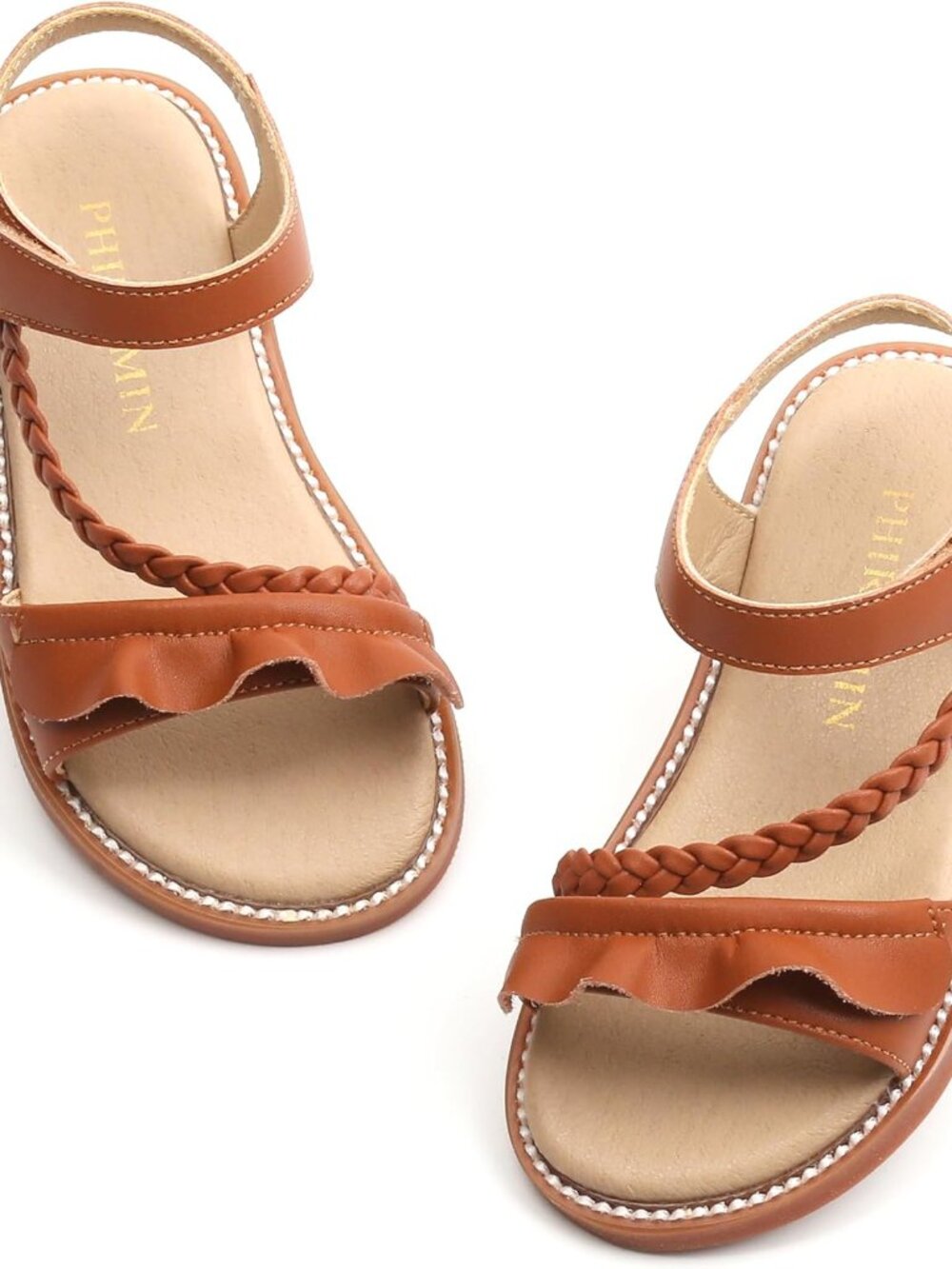 Toddler Girl Sandals - Flower Girl Dress Shoes Open Toe Little Kid Flats